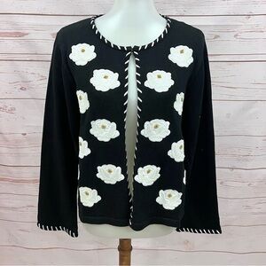 Vintage Storybook Knits Beaded Rose Cardigan Sweater